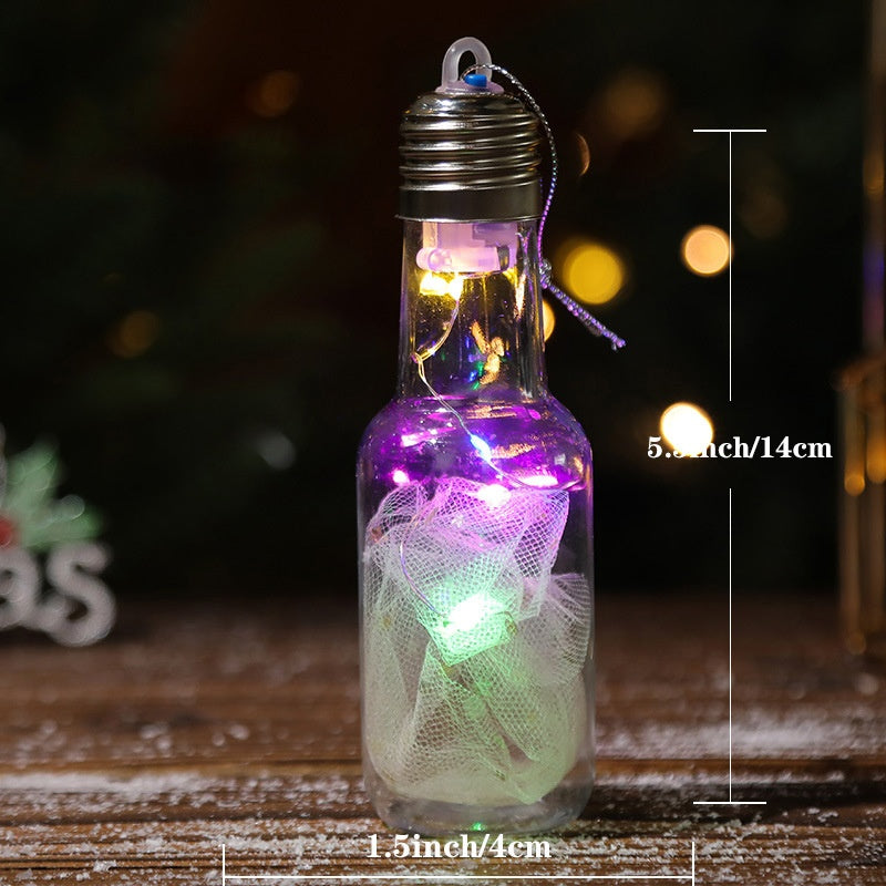 Wooden Christmas Ornaments with Glowing LED Noses