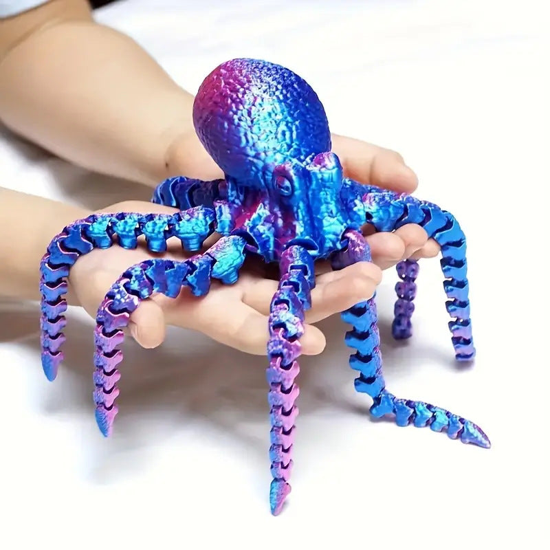 3D Printed Octopus Toy With Colorful Movable Tentacles