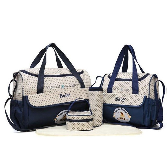 5-Piece Baby Diaper Bag Set With Organized Storage