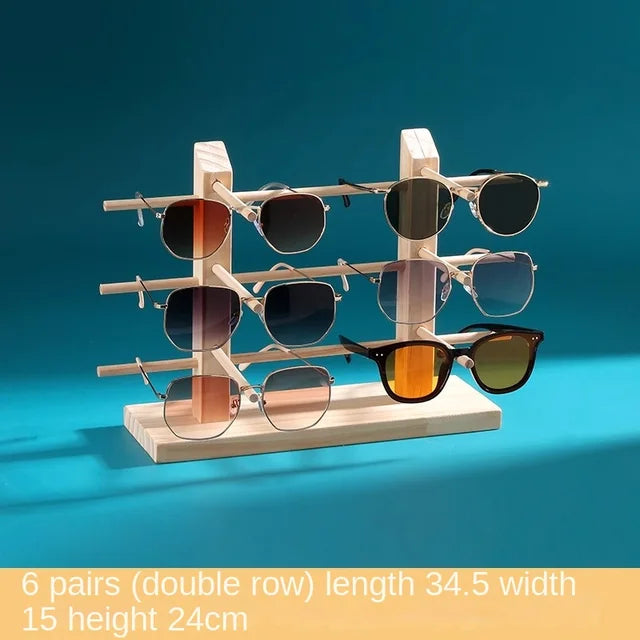 Solid Wood Glasses Display Rack for Eyewear Storage