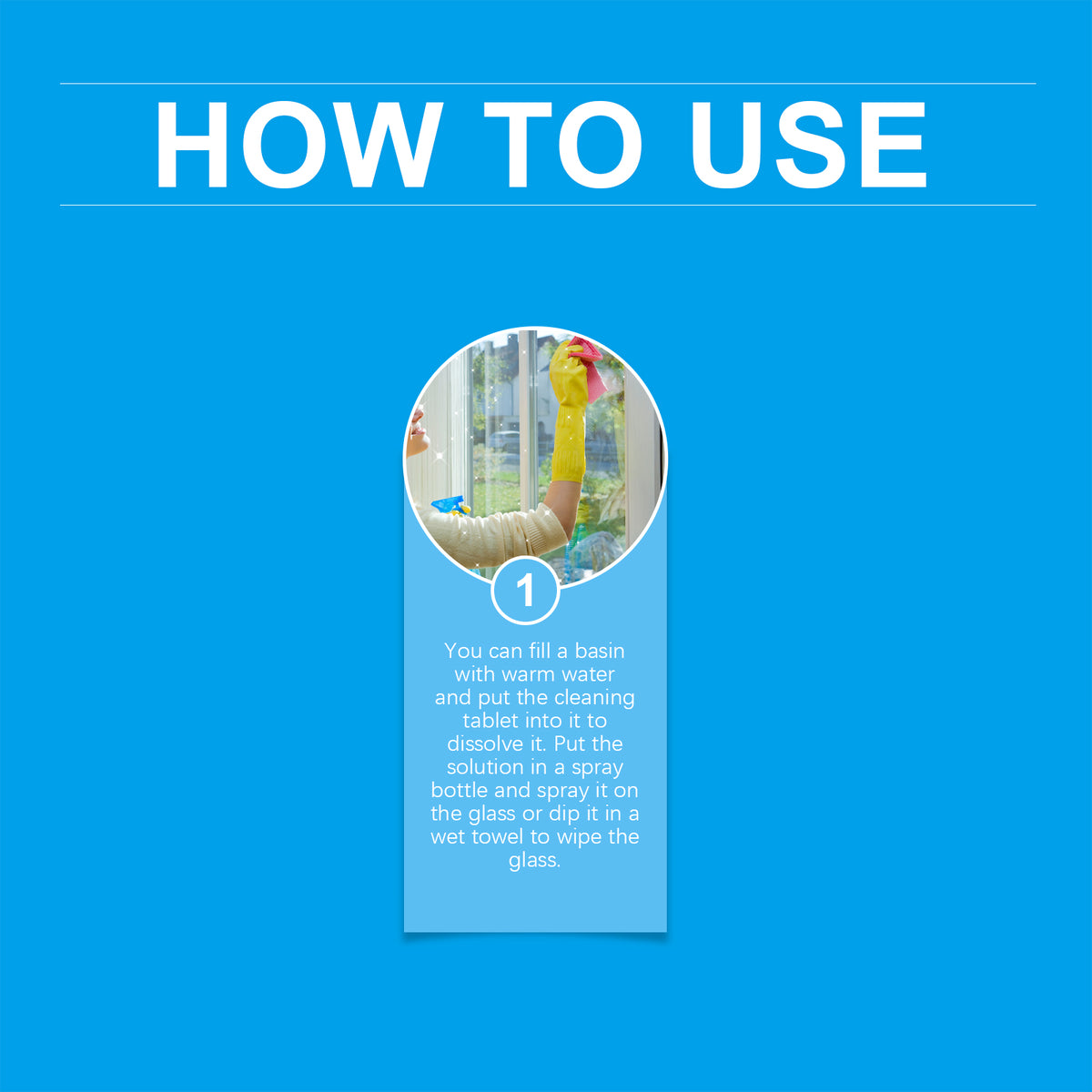 Glass Cleaning Tablets for Clear, Spotless Window Glass