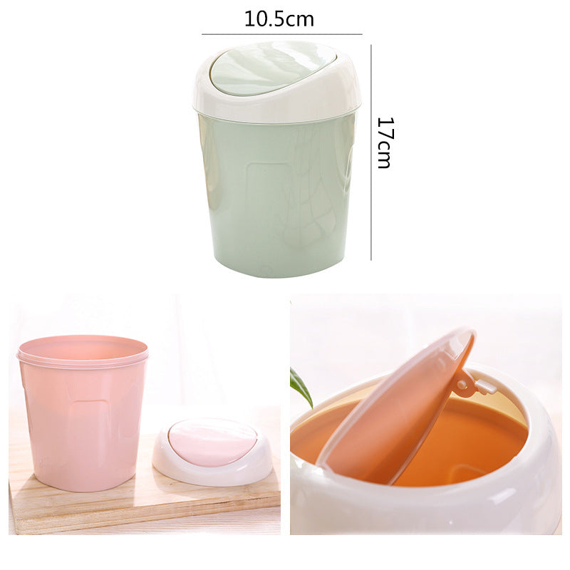 Mini Desktop Trash Can with Swing Lid for Coffee Table