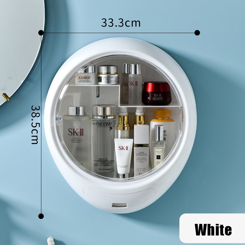 Wall-Mounted Makeup Storage Box with Dust Cover Door
