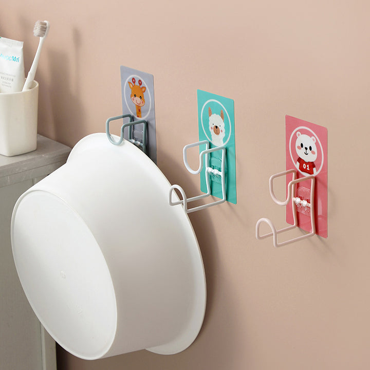 Hole-Free Washbasin Rack for Wall-Mounted Bathroom Storage