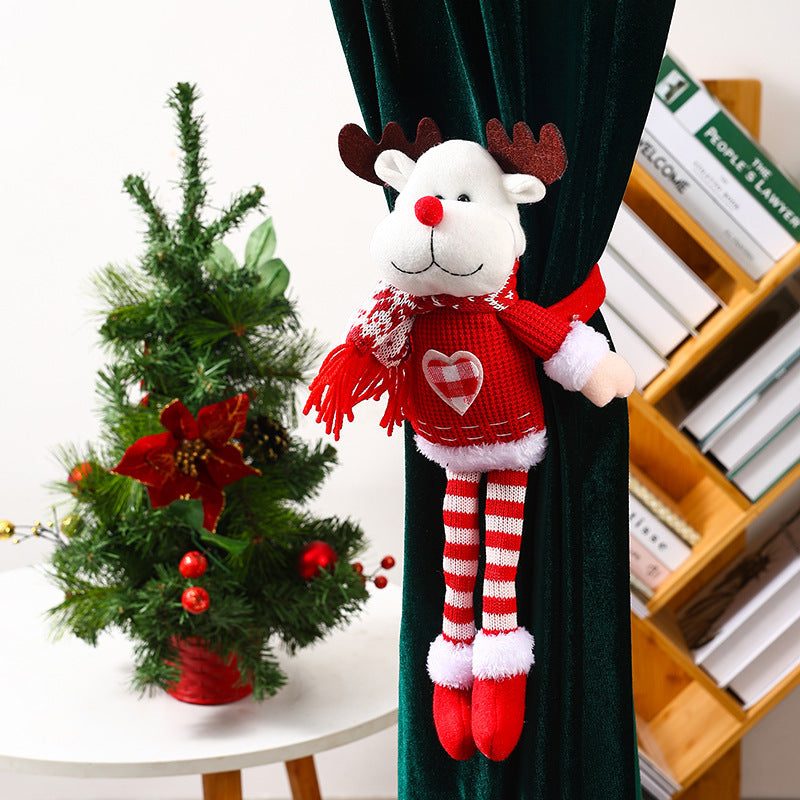 Knitted Santa Curtain Pendants – Set of 3 Christmas Decor