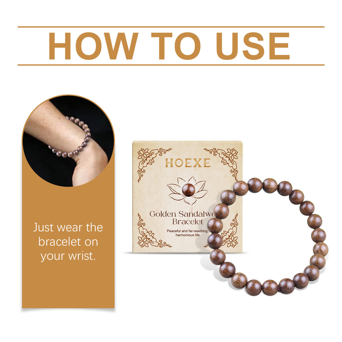 Sandalwood Bead Bracelet for Peaceful Everyday Style