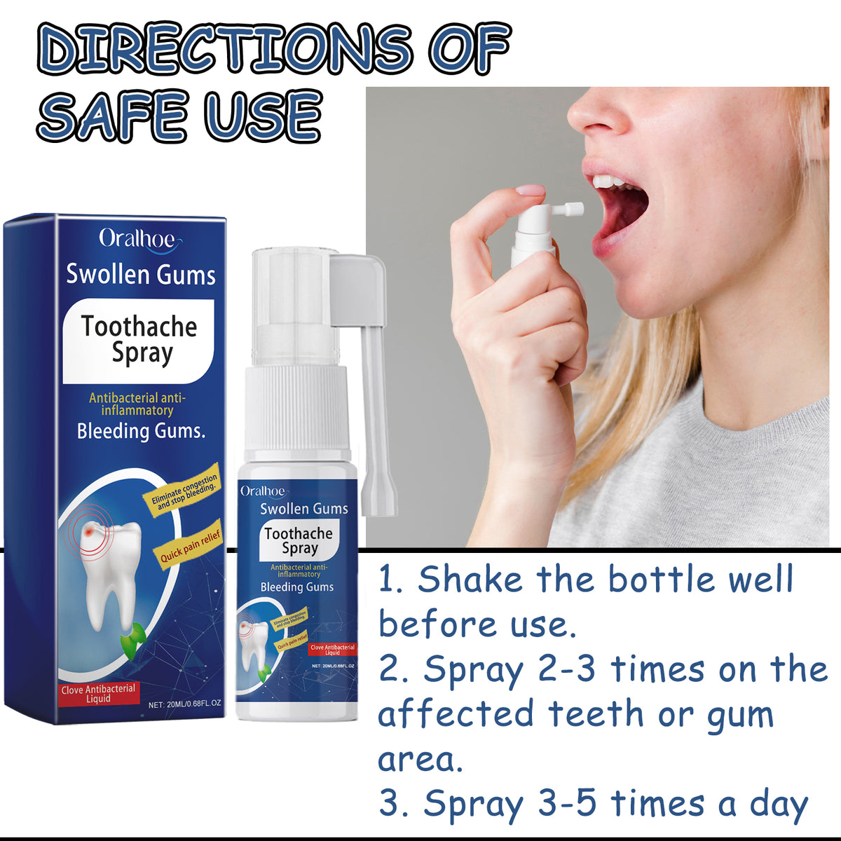 Toothache Relief Spray for Targeted Gum & Oral Care
