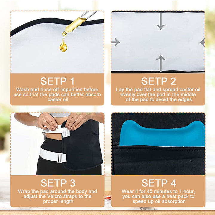 Reusable Castor Oil Wrap — Anti-Leakage & Hands-Free Therapy