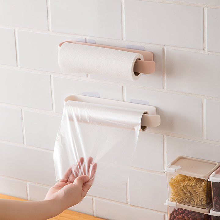 Punch-Free Kitchen Wall Rack for Towels & Cling Film