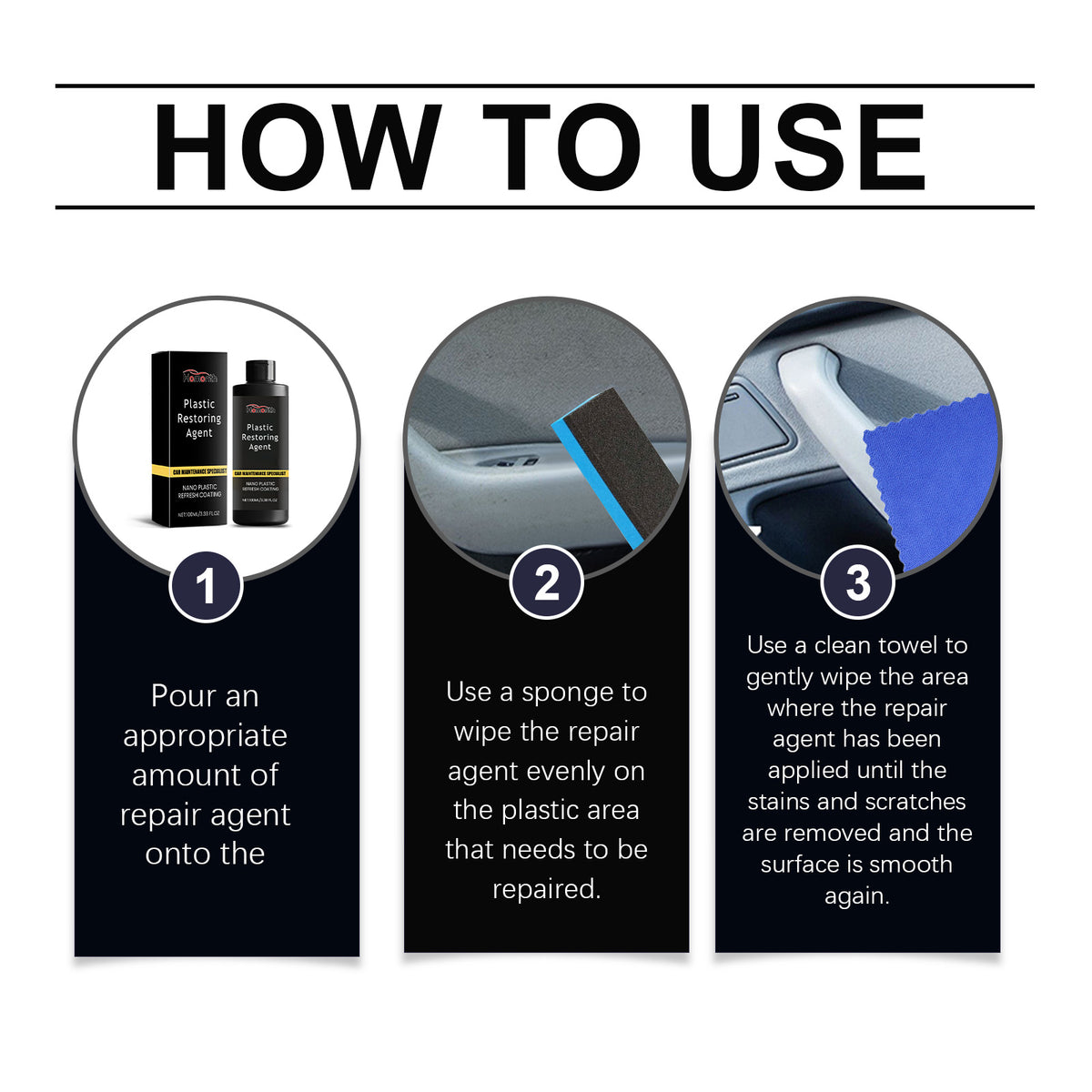 Automotive Plastic Restorer for Faded Trim Protection