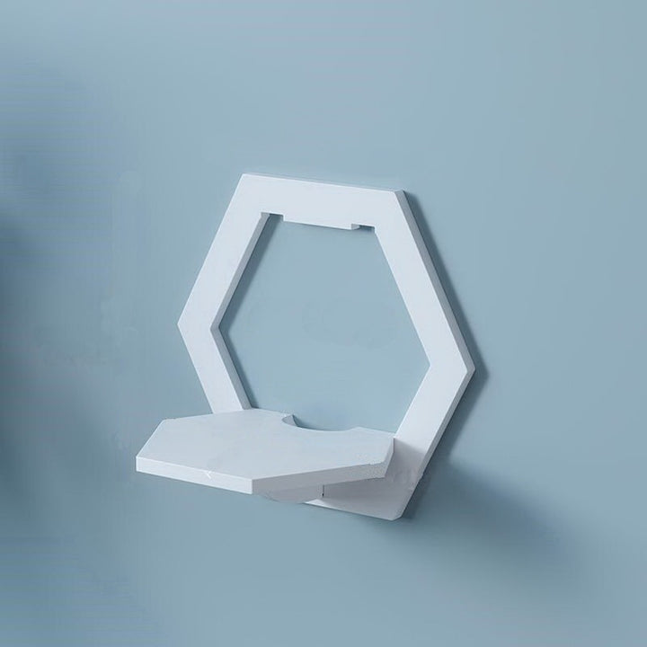 White Hexagon Wall Shelves for Bedroom and TV Wall Decor