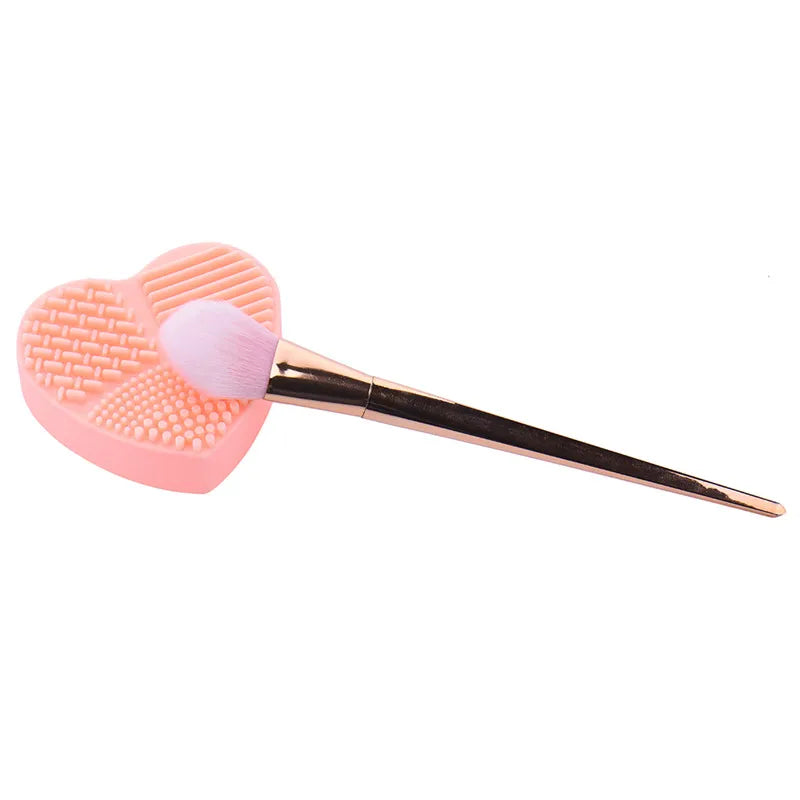 Makeup Brush Cleaning Board — Heart-Shape Silica Glove