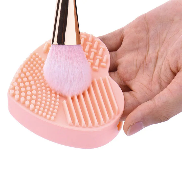 Makeup Brush Cleaning Board — Heart-Shape Silica Glove