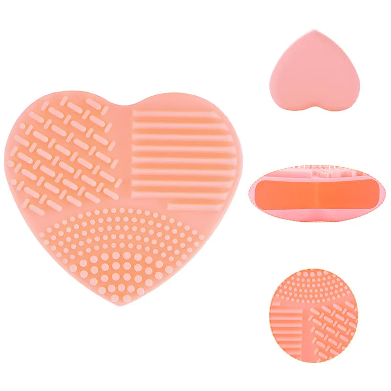 Makeup Brush Cleaning Board — Heart-Shape Silica Glove