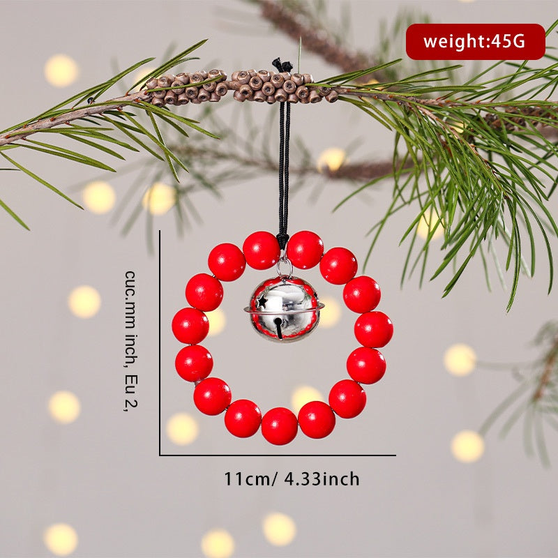 Christmas Bell Wreath Ornament for Rustic Tree Decor