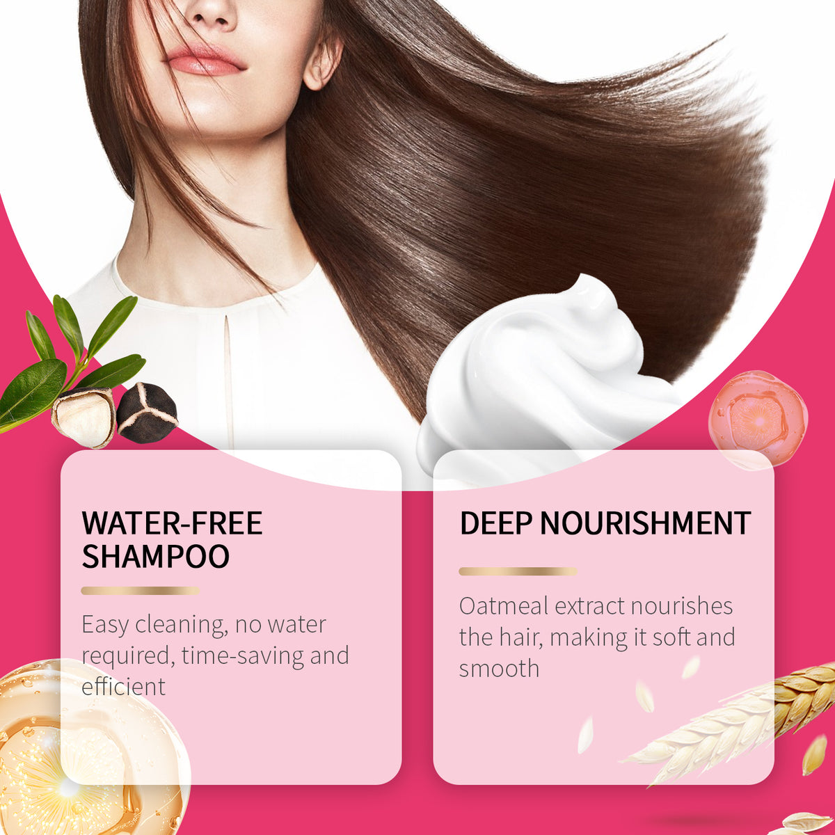 Waterless Shampoo Mousse for Fresh, Voluminous Hair