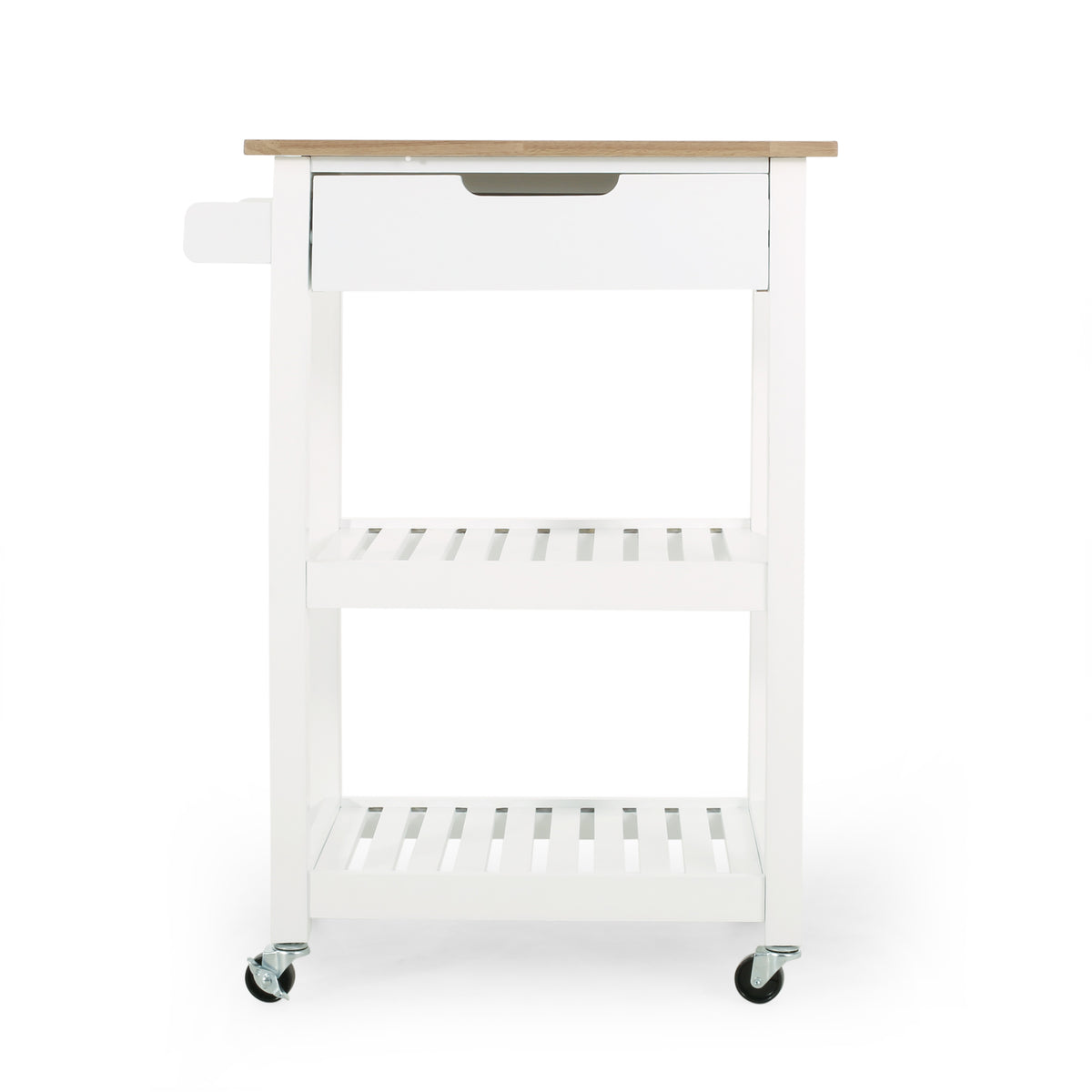 Kitchen Cart with Wood Top, Drawer and Wheels