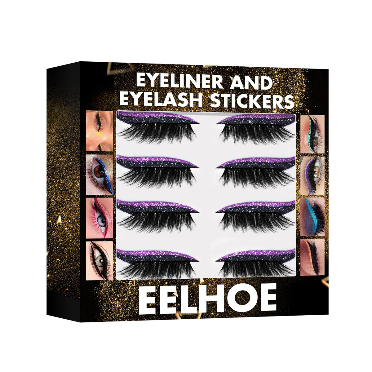 7-Color Self-Adhesive Glitter Eyeliner False Lashes