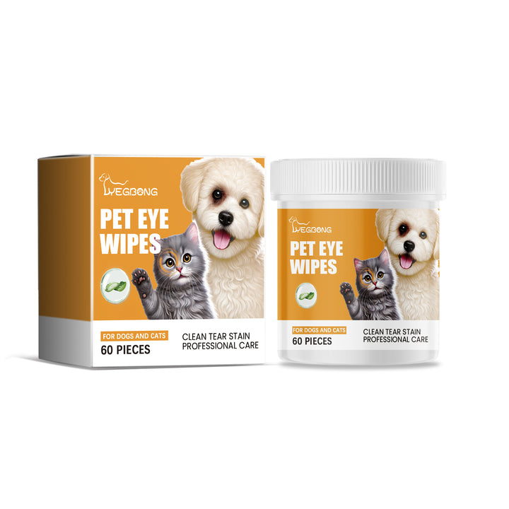 Pet Eye Wipes for Dogs & Cats, Gentle Tear Stain Care