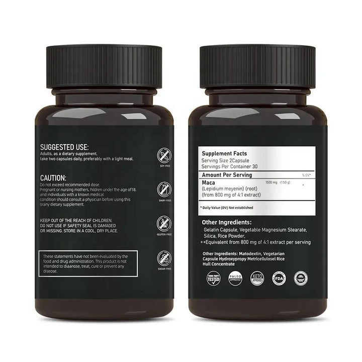 Maca Root Extract Capsules — 1500mg Natural Energy & Stamina