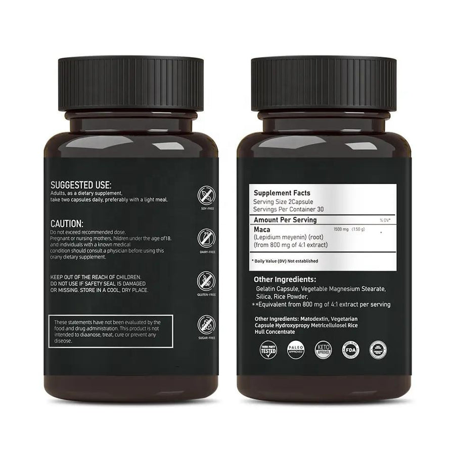 Maca Root Extract Capsules — 1500mg Natural Energy & Stamina