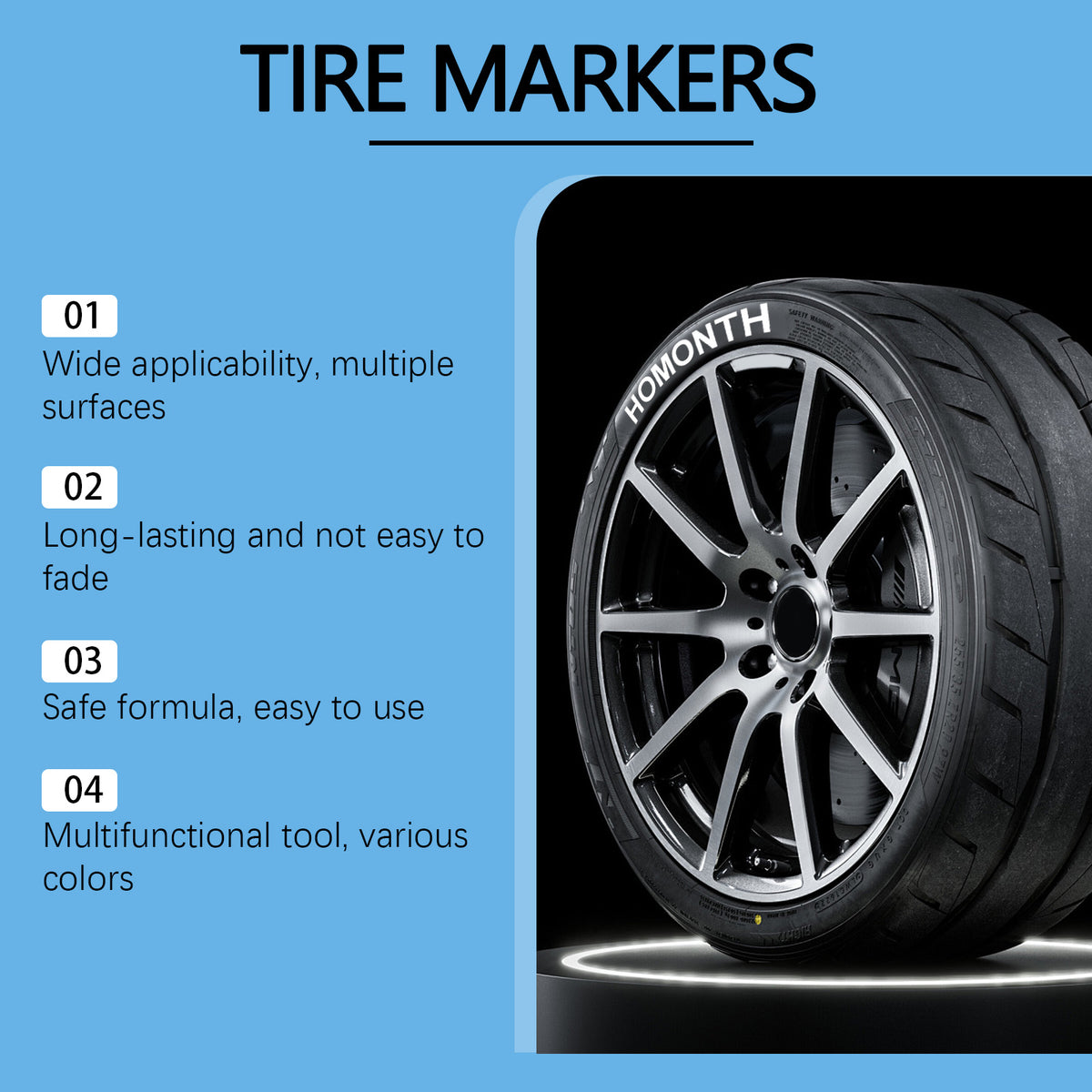 Tire Paint Pens for Bold, Waterproof White Lettering