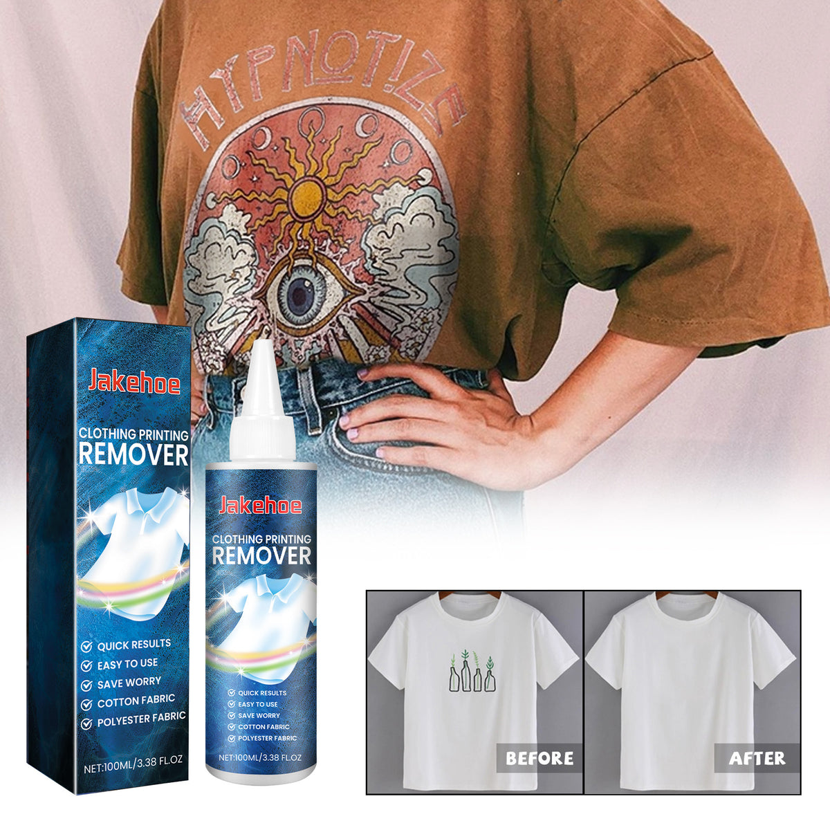 Clothing Print Remover for Cotton & Polyester Fabrics