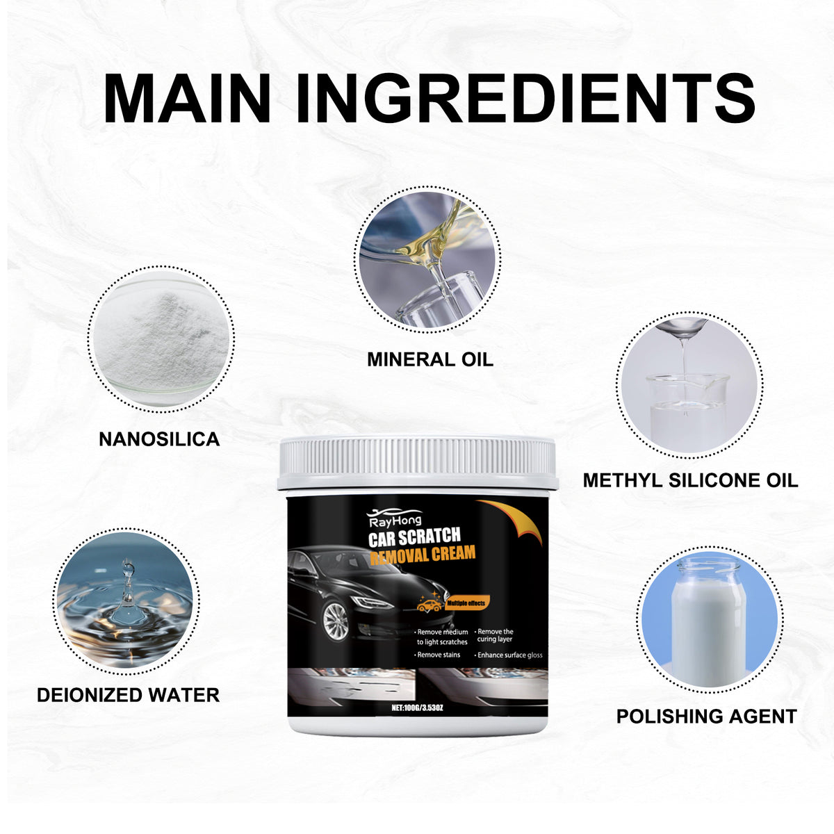 Car Scratch Removal Cream for Paint Surface Scuffs