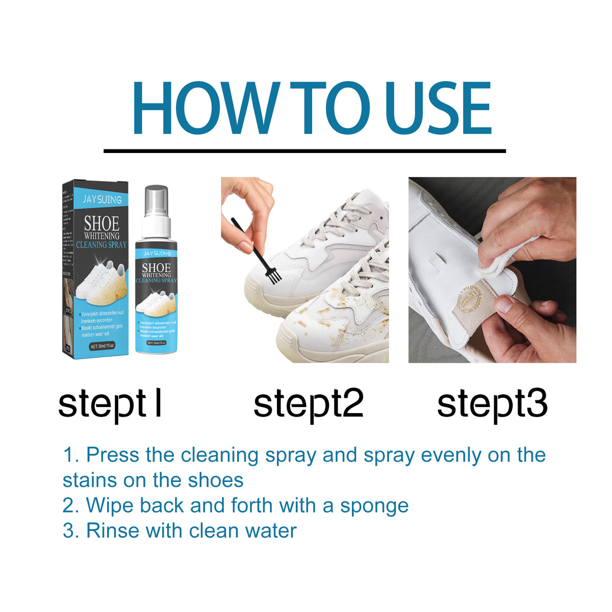 Shoe Cleaning Spray for Whiter, Cleaner White Sneakers