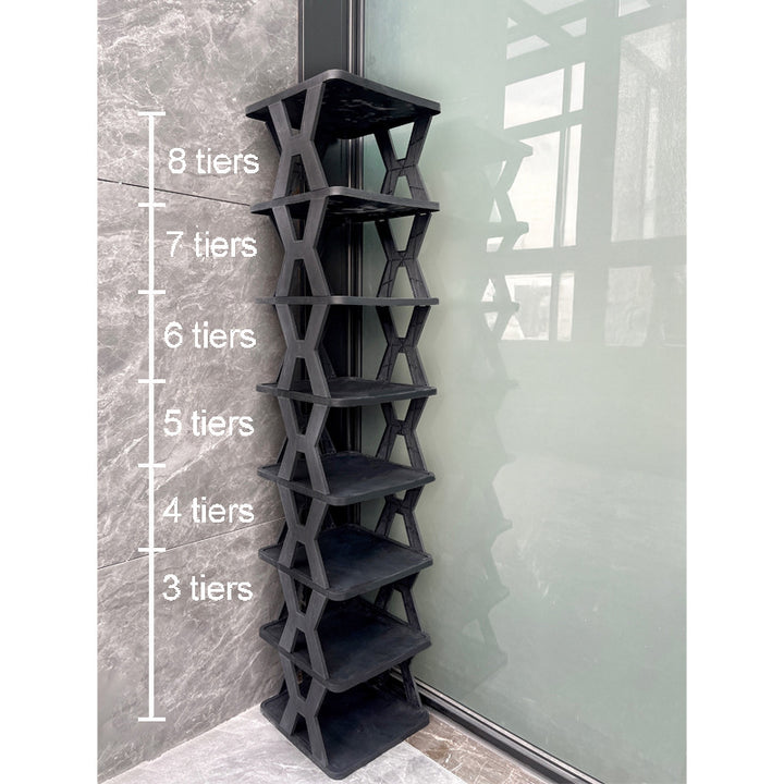 Vertical Shoe Rack: Slim 8-Tier Dustproof Shoe Storage