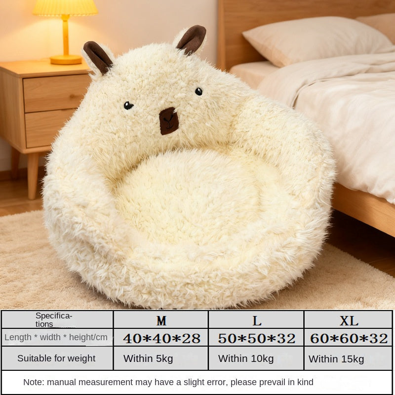 Semi-Enclosed Dog Bed for Warm, Secure Indoor Sleep