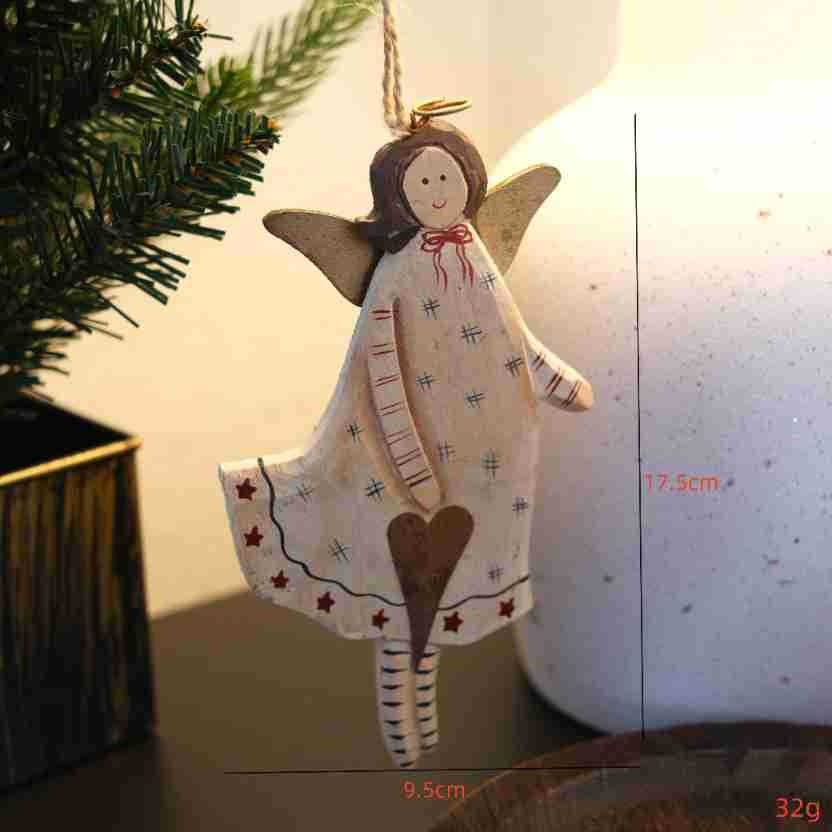 Christmas Angel Door Sign – Rustic Hand-Painted Decor