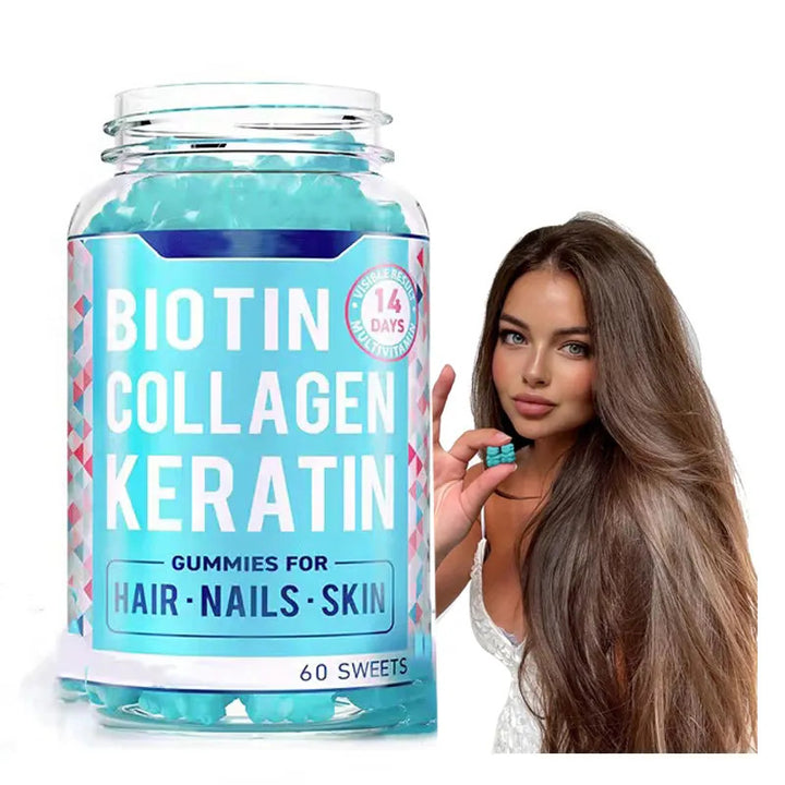 Collagen Hair Growth Biotin Gummies — Visibly Stronger Hair