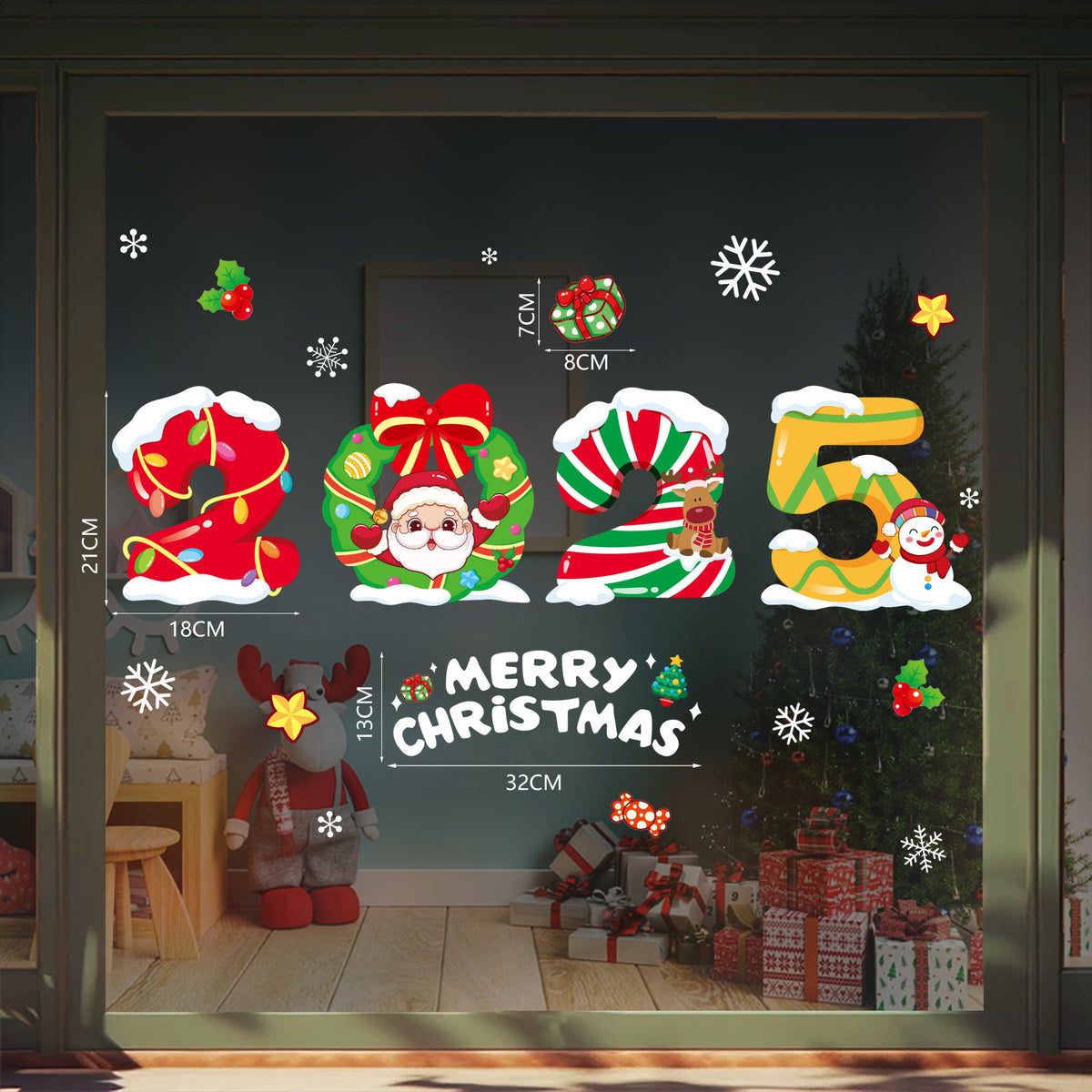 Christmas Window Cling Stickers for Festive Displays