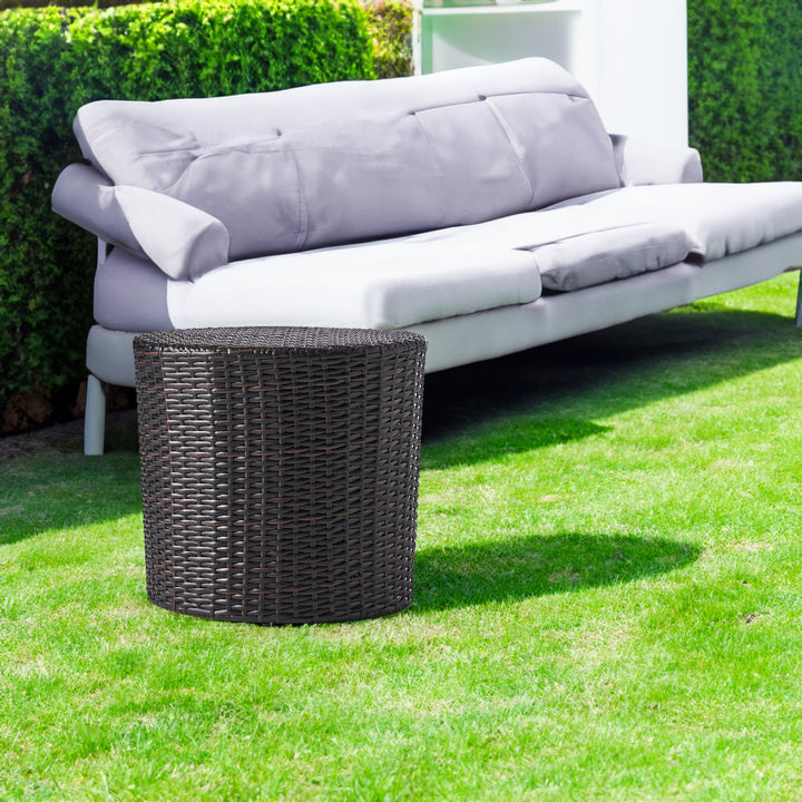 Woven Outdoor Side Table for Patio and Garden