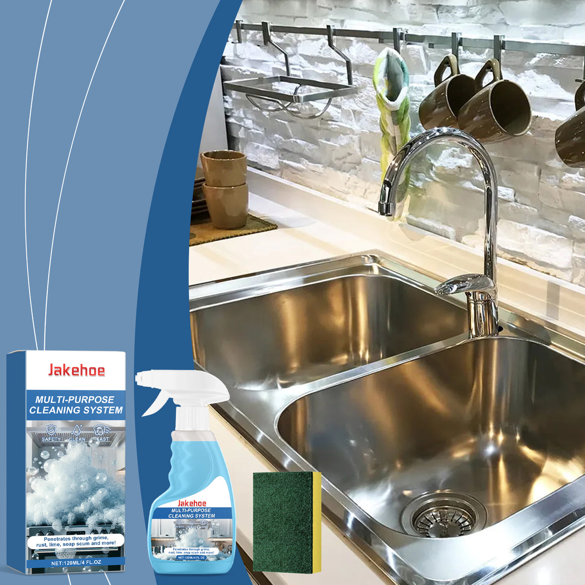 Multi-Surface Foam Cleaner for Kitchen and Bathroom Grime