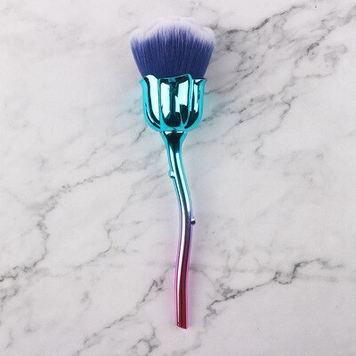 Rose Nail Dust Brush Set — Soft, Fluffy Flower-Shaped Bristles