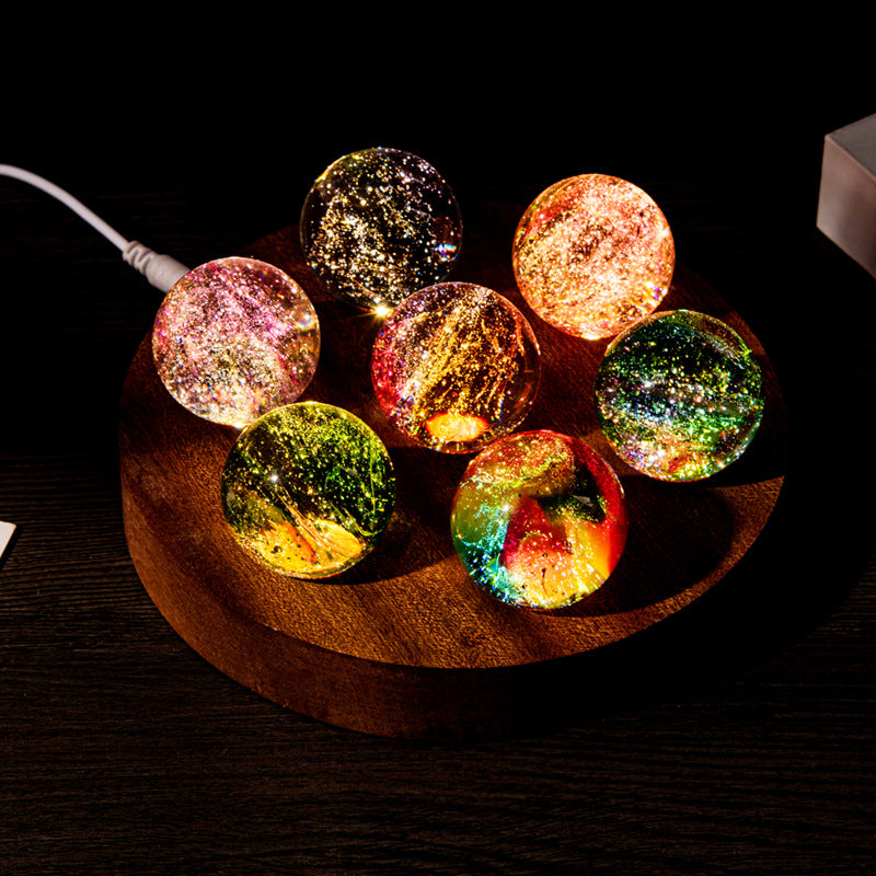 Seven Star Crystal Ball Light With Warm Colorful Glow