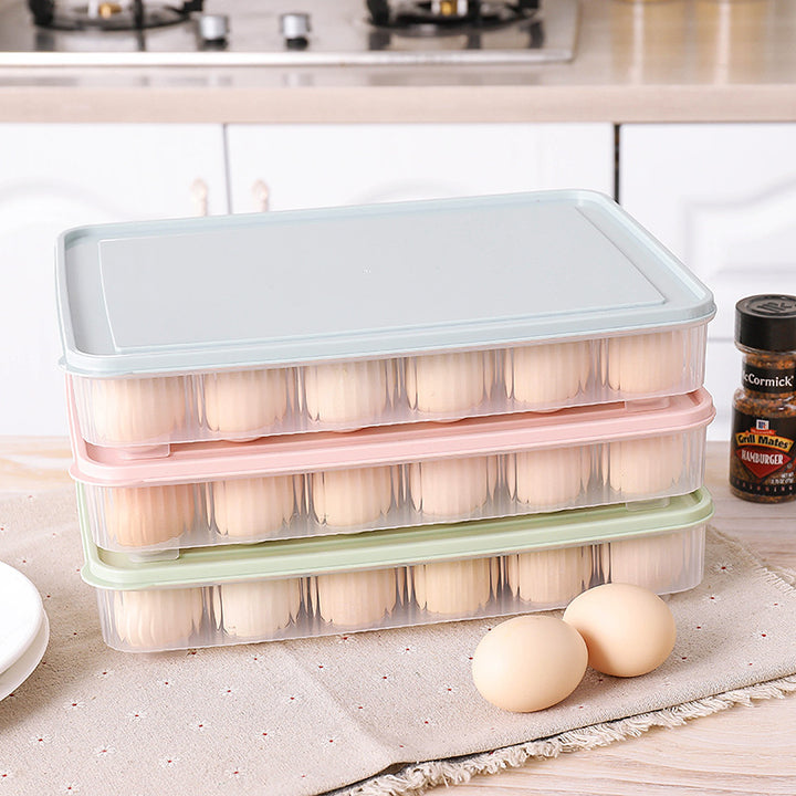 Fridge Egg Storage Box with Lid, Holds 24 Eggs Neatly