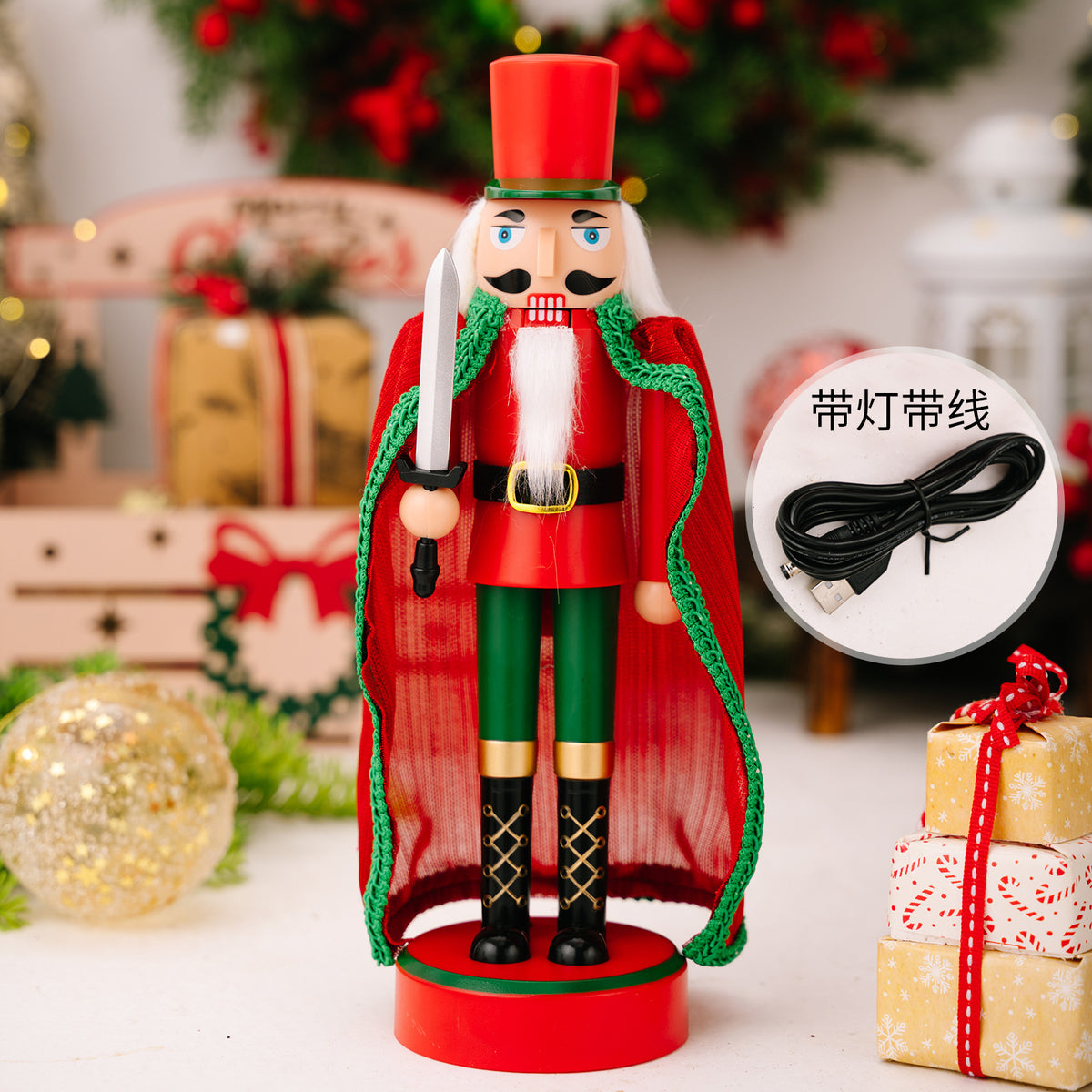 Light-Up Nutcracker Soldier Christmas Decoration Figure