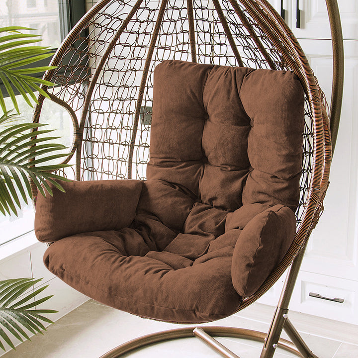 Plush Hanging Egg Chair Cushion With Deep Back Support