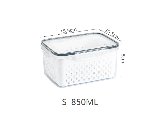 Fruit and Vegetable Fridge Storage Box With Drain Basket