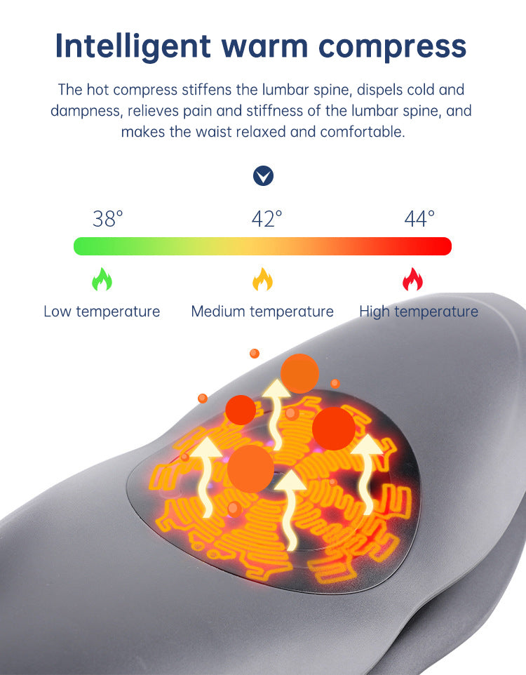 Lumbar Traction Massager — 10cm Stretch & Heat for Back Pain