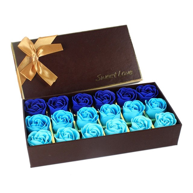 18-Piece Rose Soap Flower Gift Box for Romantic Giving