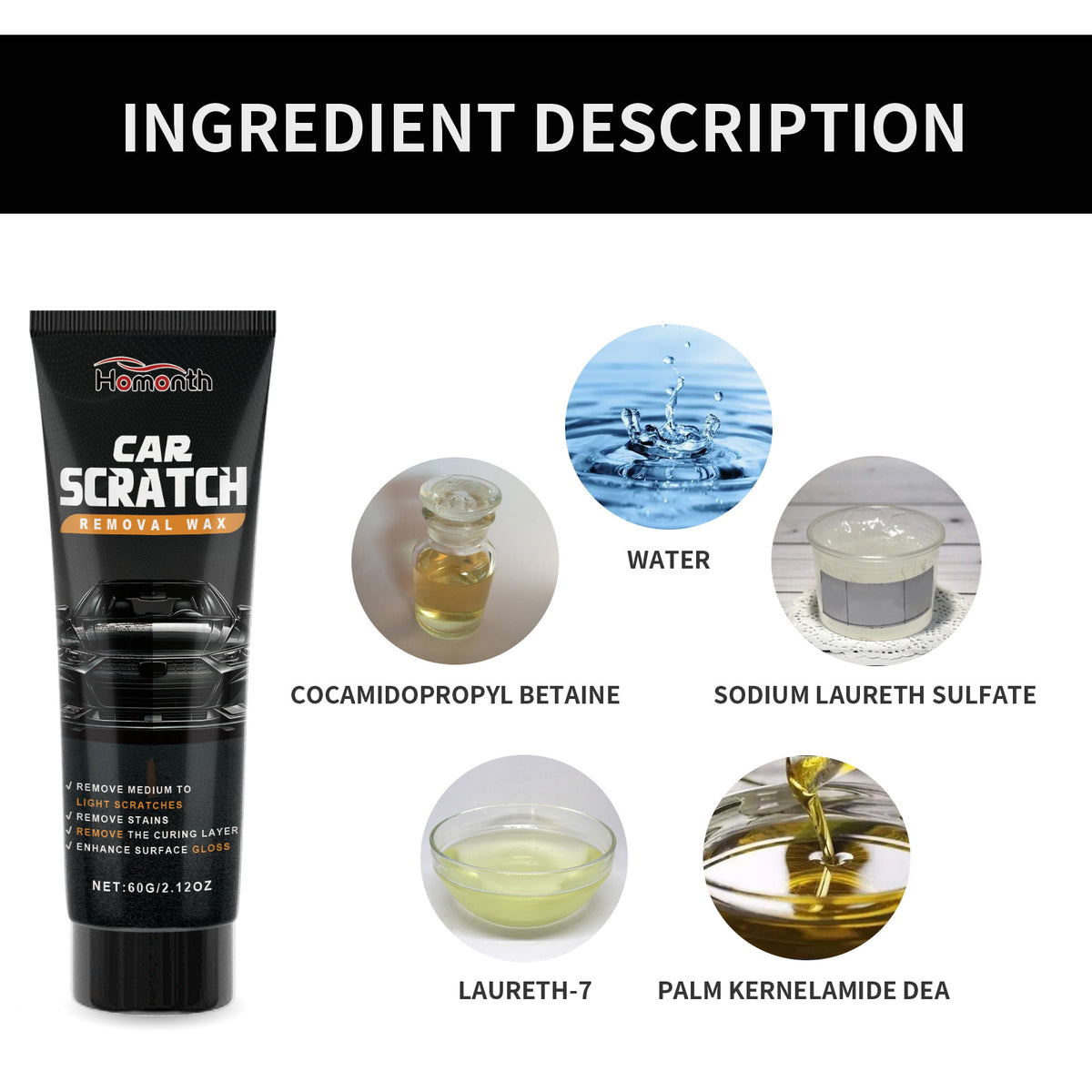 Car Scratch Remover Wax for Light Scratch Gloss Repair