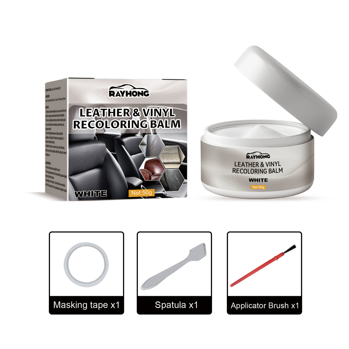 Leather Recoloring Balm for Faded Black Surfaces