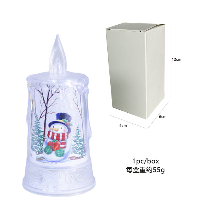 Flameless LED Christmas Candle Light Snowman Decor