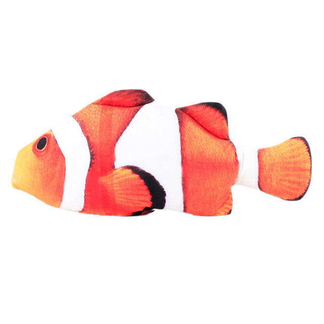 Realistic 3D Plush Fish Cat Toy for Indoor Playtime