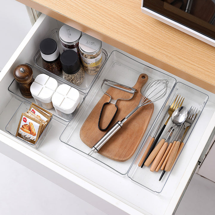 Clear Drawer Organizer Trays for Kitchen and Desk
