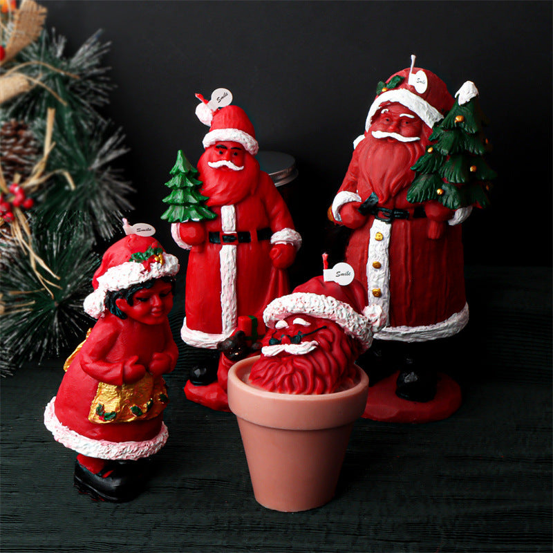 Santa Candle Mold for Detailed Christmas Candle Crafts